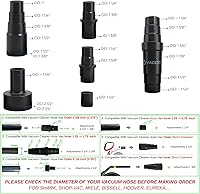 Vista 2 de Kit adaptador universal de manguera de vacío, convertidor de accesorios reductores de 1 1/2 pulgadas a 1 1/4 pulgadas de 1 3/8 pulgadas a 1 1/4