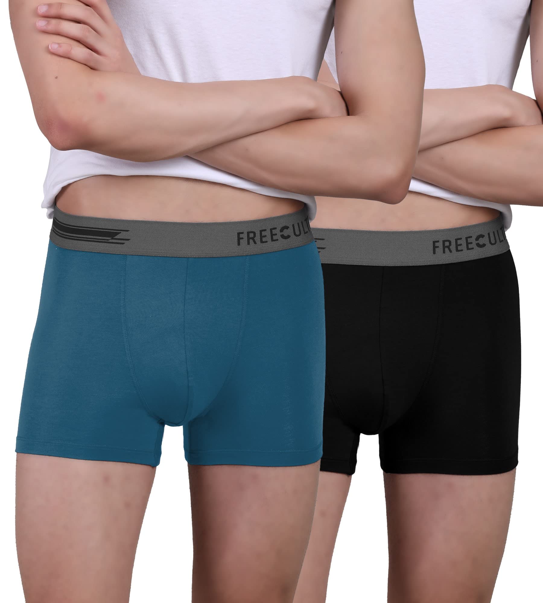 FREECULTRMen's Cotton Blend Solid Trunk with Ultrasoft Waistband | Antichaffing Waistband Underwear