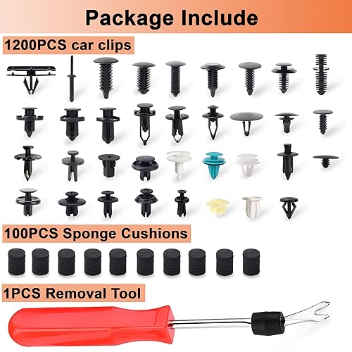 Miniatura 6 de Clips para automóvil, 1301 unidades, clip de retención de automóvil de doble extremo para árbol de Navidad, protector de parachoques, guardabarros,