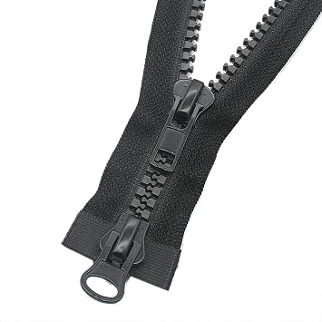 Leekayer #10 20 Inch Zipper for Sewing Different Slider Two Way Separating Plastic Zippers for Coat Parka Down Jacket Heavy Duty Resin Zippers 20" 50.8 cm Bulk