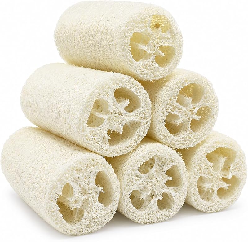 MAYMII·HOME Buchas de Lufa Natural para Banho, 6 Unidades