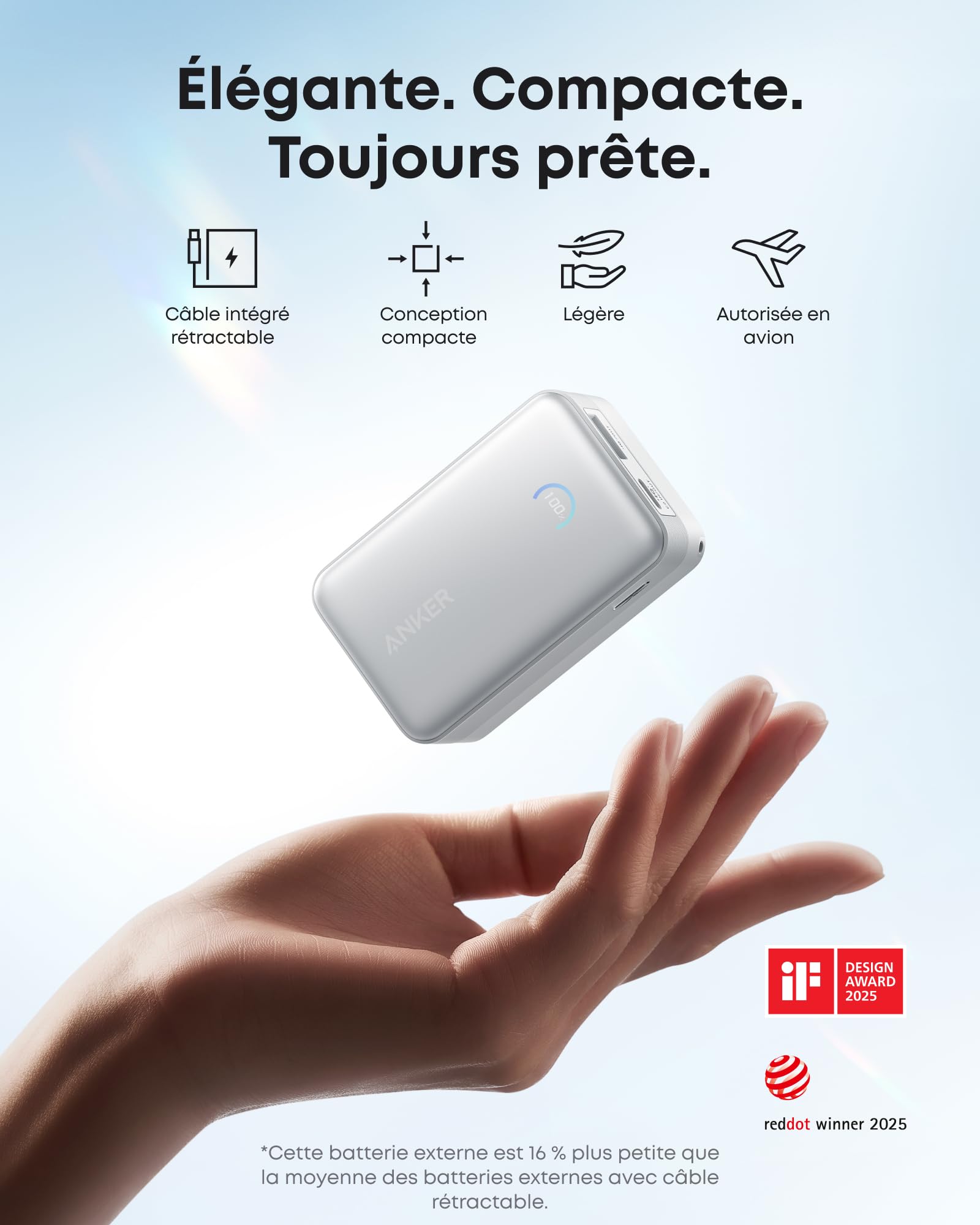 Image secondaire de Anker Nano Power Bank 10000 mAh avec Câble Rétractable 45W