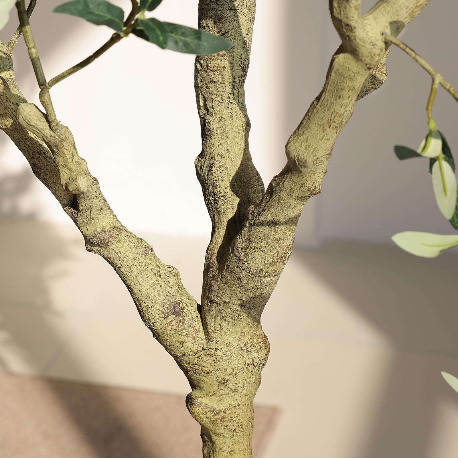 Olivier Artificiel 150cm Grande Plantes Artificielles Interieur Fausse Plante Verte Décoration pour Intérieur Extérieur Maison Chambre Salon Balcon Cour Jardin