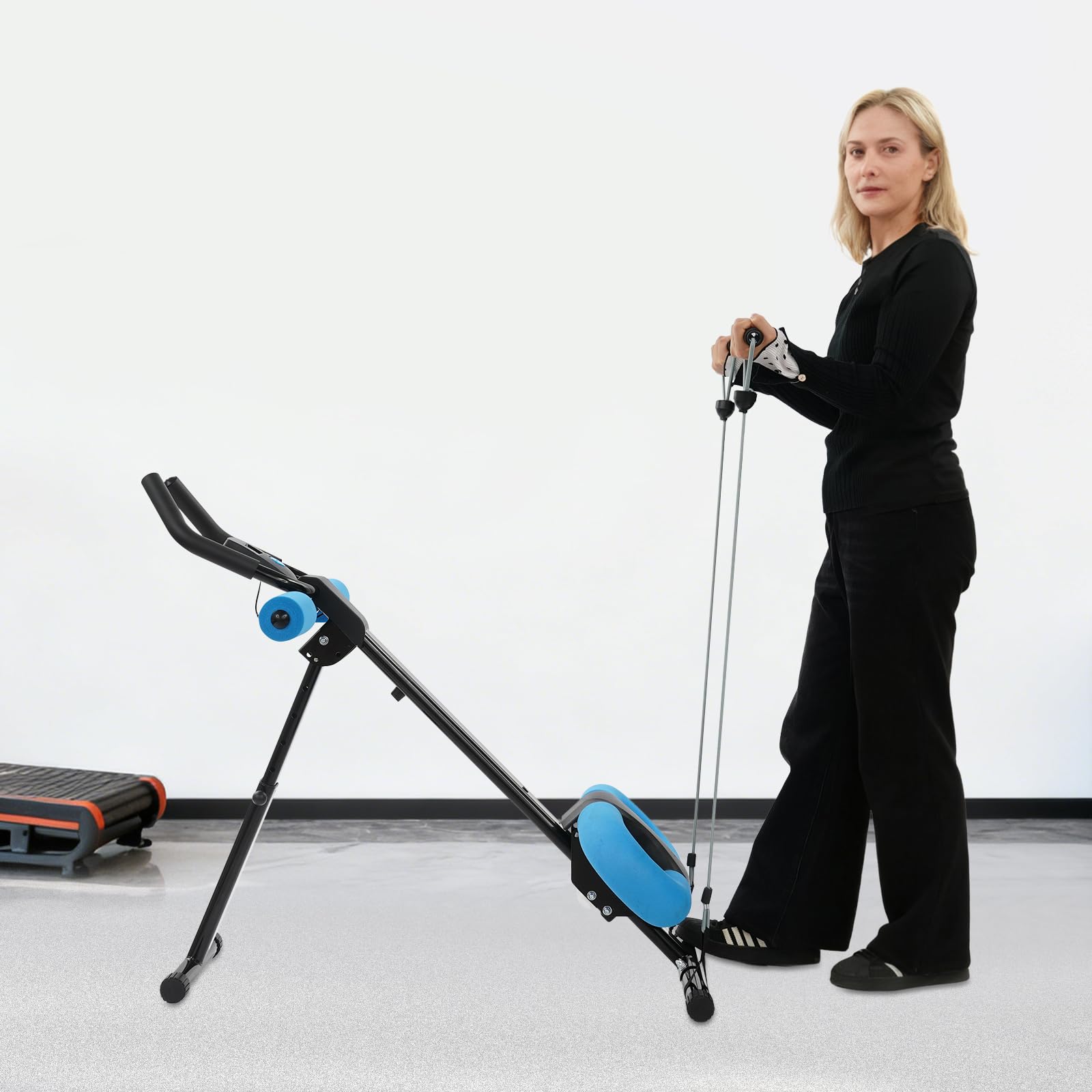 Bauchmuskeltrainer für Zuhause, Bauchtrainer mit LCD Monitor, Multifunktionale Trainingsgerät, 5-stufige Höhenverstellung, für Hause Büro Fitnessstudio Yogastudio