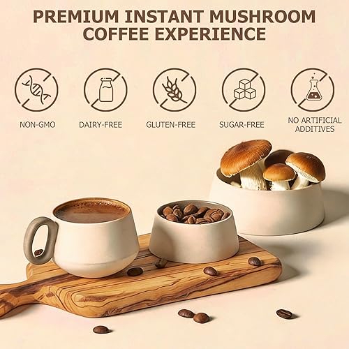 Miniatura 7 de Healliance Palitos de café instantáneo de hongos individuales - con cordyceps de melena de león para una energía sostenida y concentración más