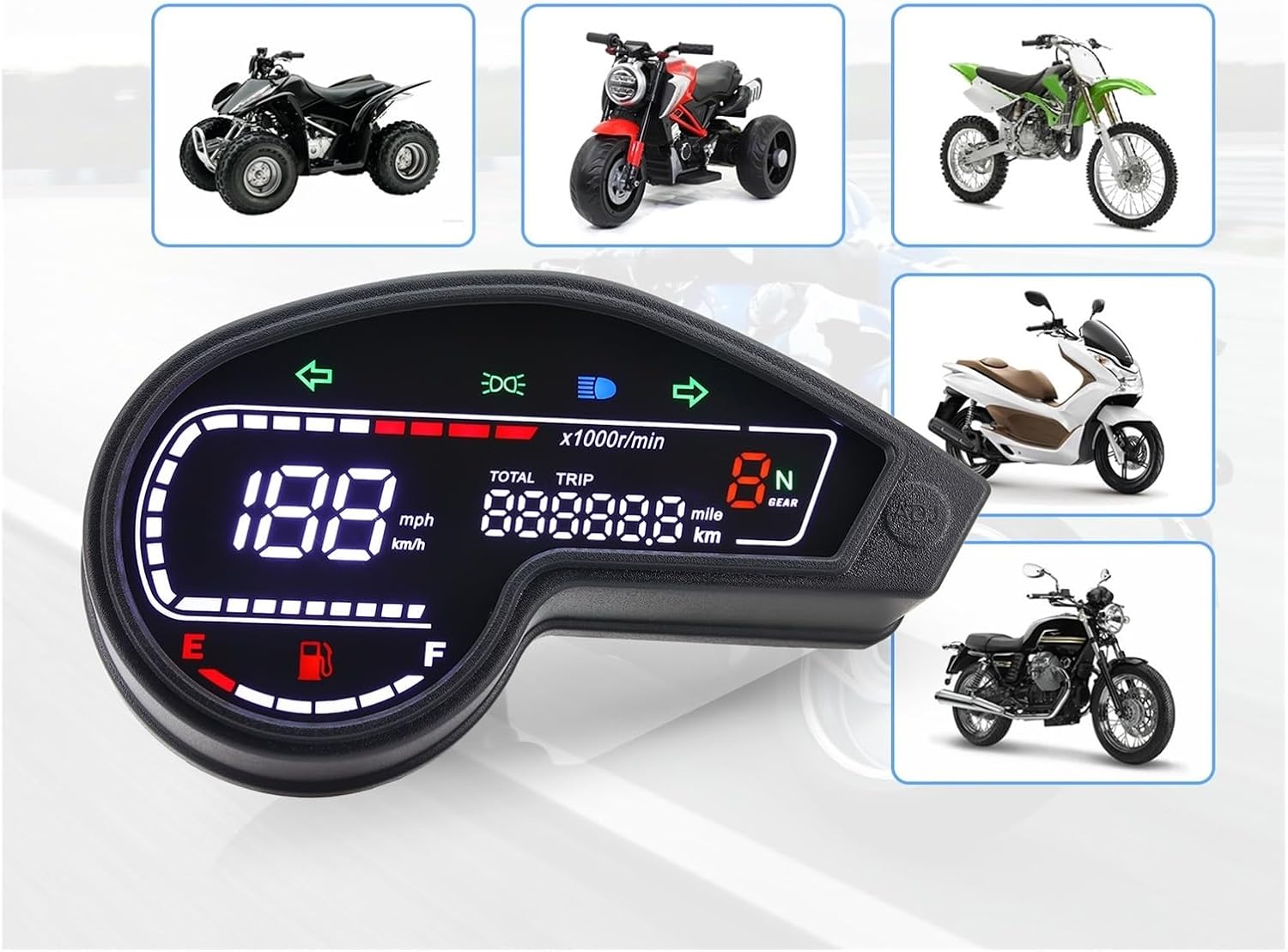 Speedometer Gauge for NXR150 NXR125 Bros 2003-2014 CRV Motorcycle Digital LED Tachometer Moto Dashboard Odometer Speedometer