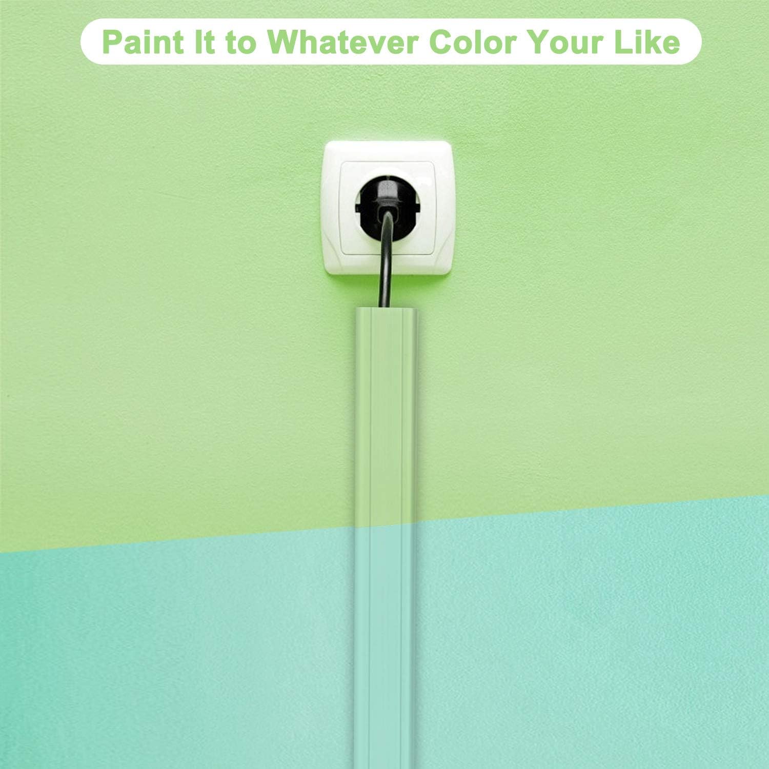 TV Cord Cover on Wall - 31.5 inch Cable Raceway Management System Cable Cord Concealer Paintable Cable Cover Channel for Wall Mounted Tv Wires Hider 2X L15.7in W1.5in H0.7in White : Electronics