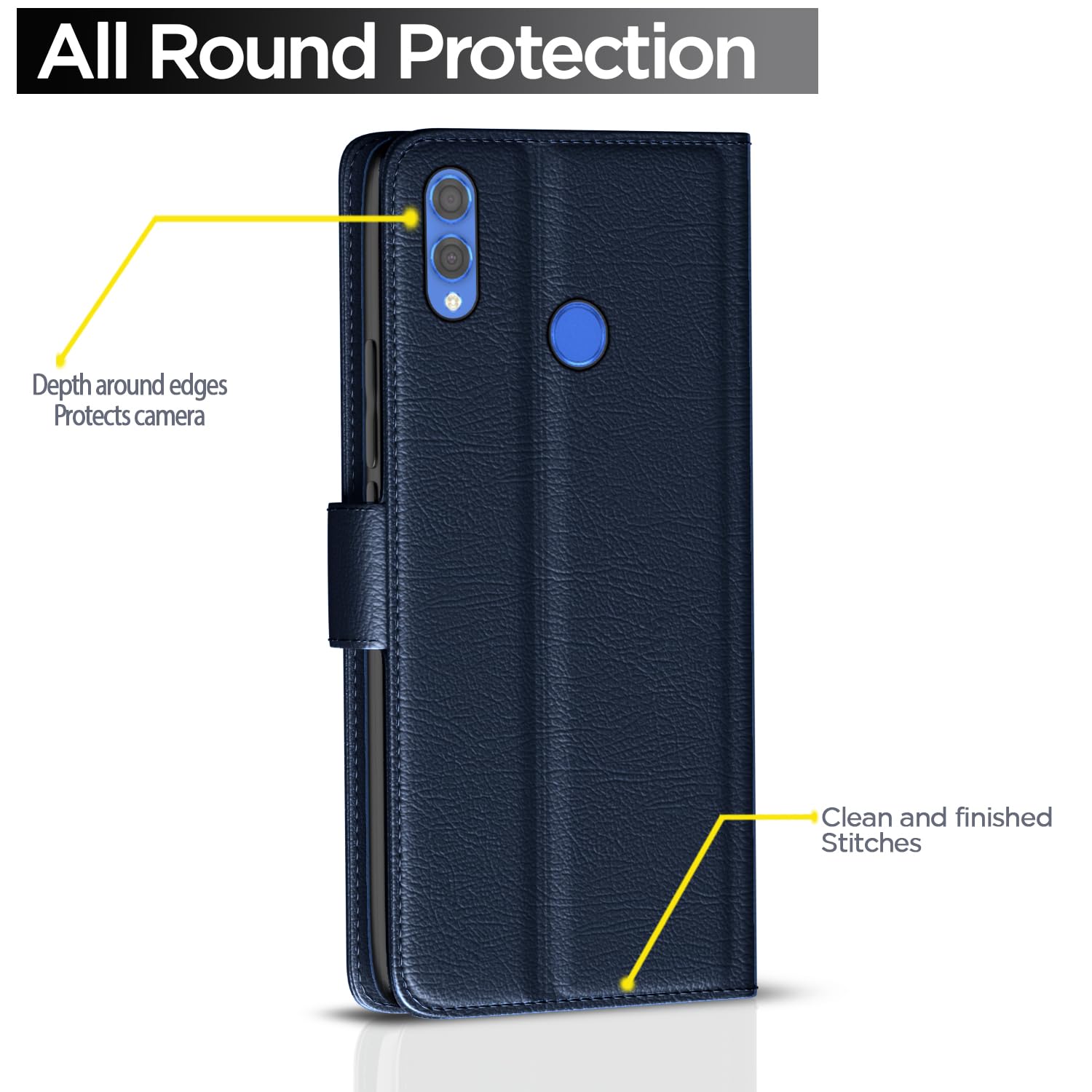 Pikkme Honor 8X Flip Case - Leather & TPU Protection -4