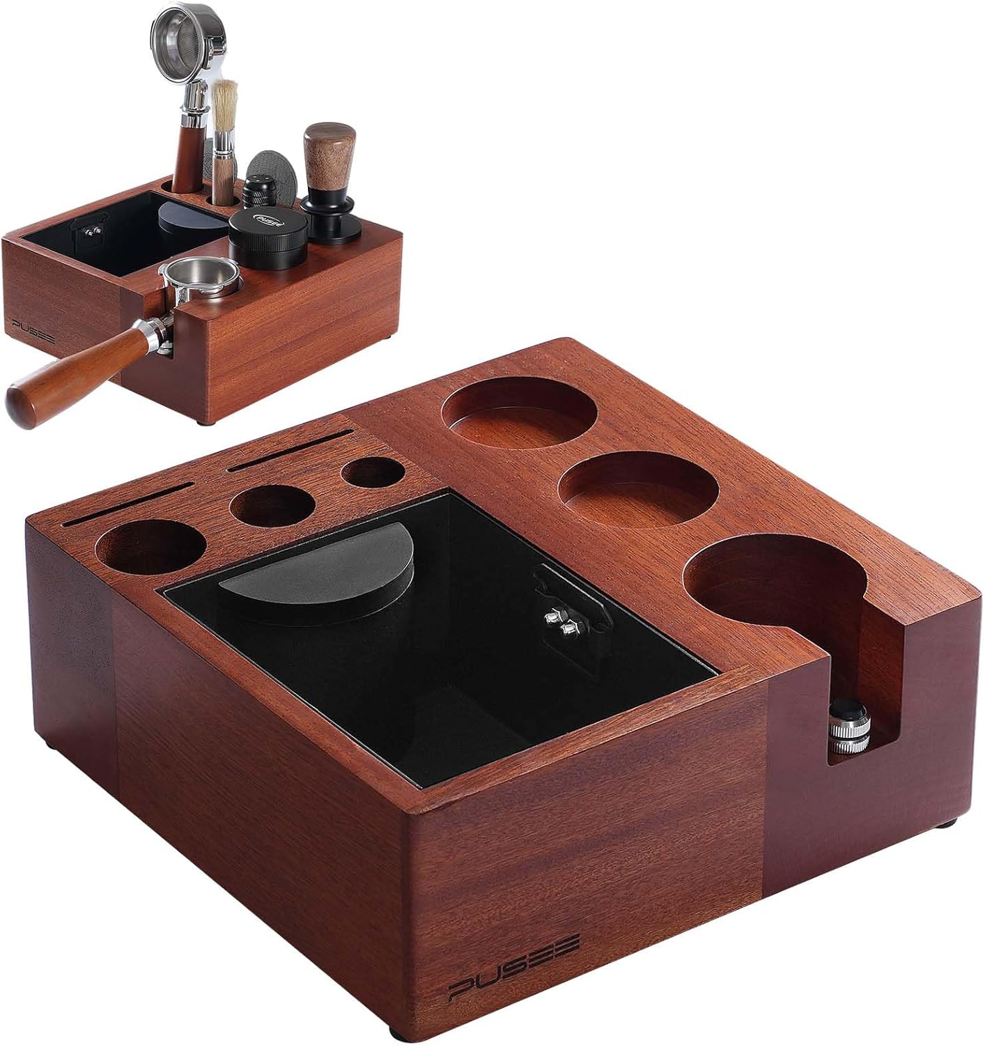 PUSEE Espresso Knock Box and Tamp Station, 54mm Espresso