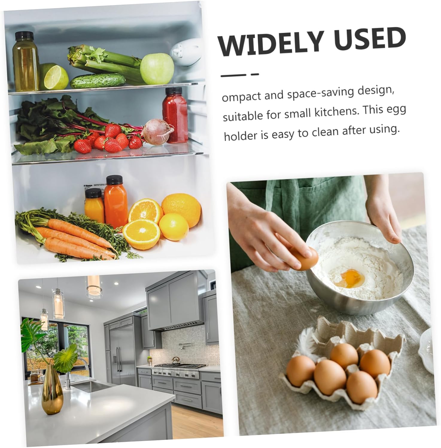 Uonlytech Egg Holder for Refrigerator Storage Bin Egg Organizer Plastic Storage Box Fridge Bins