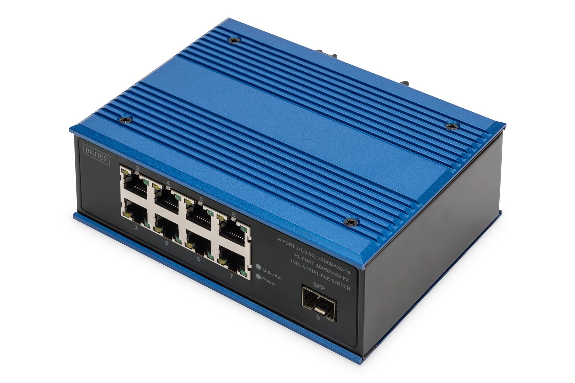 DIGITUS Industrial Ethernet Switch 8-Port 10/100/1000Base-TX 48-57V 1 Gbps