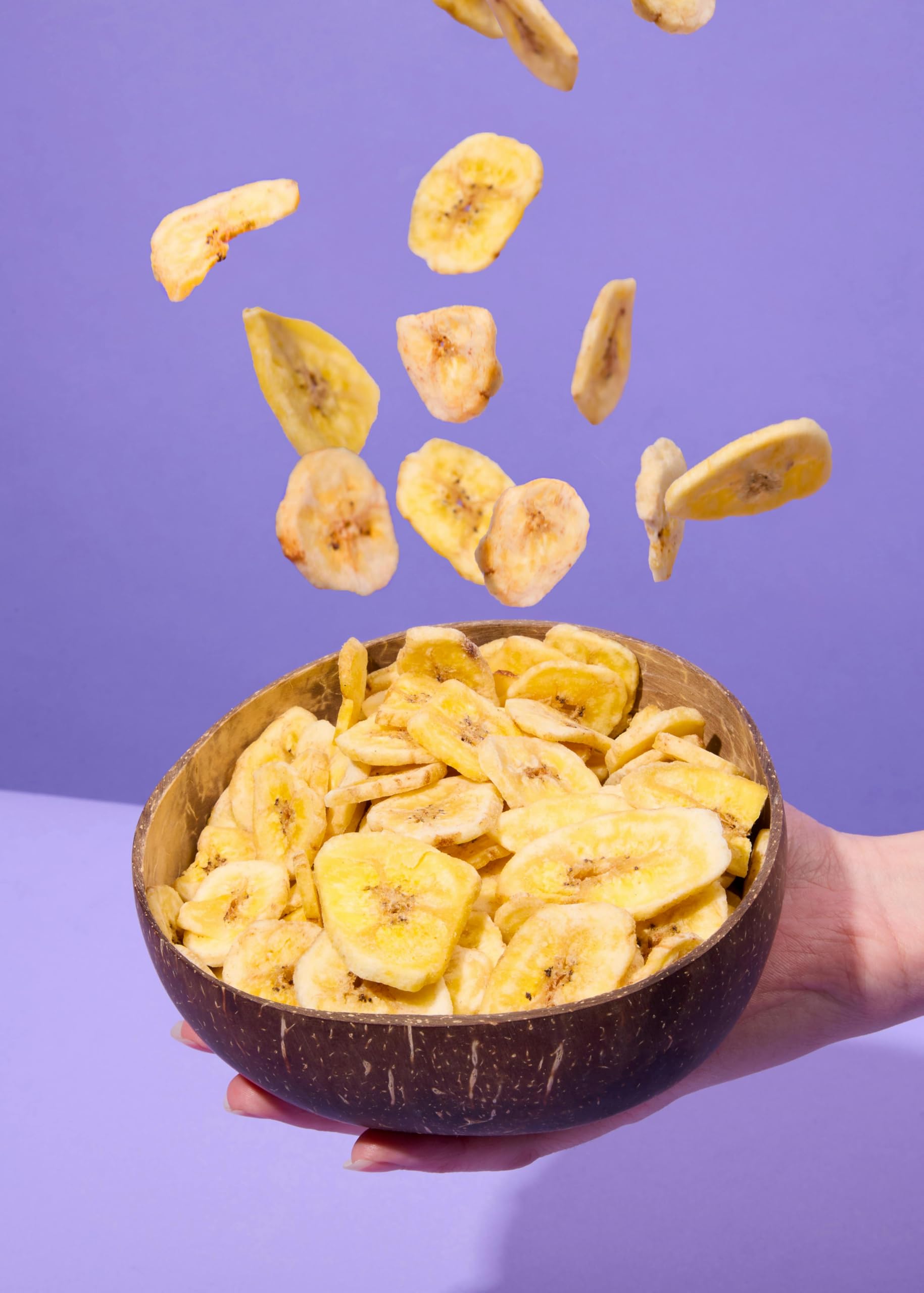 KoRo - Chips di banana essiccate 1 kg - Senza solfiti, senza zuccheri aggiunti, con olio di cocco, formato conveniente