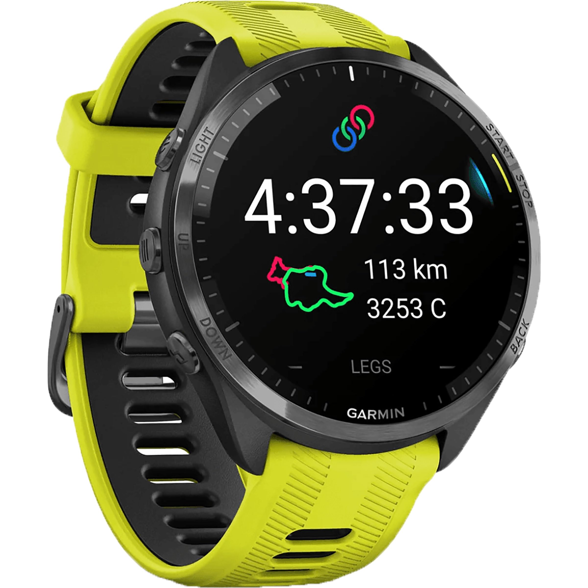 Garmin Forerunner 965 kwarcowy smartwatch dla obu płci, czarny/żółty