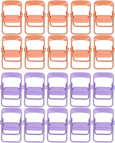Miniatura 3 de Oumefar 20 soportes plegables para teléfono para silla, mini silla de color vibrante, plegable, plegable, soporte de teléfono móvil para escritorio