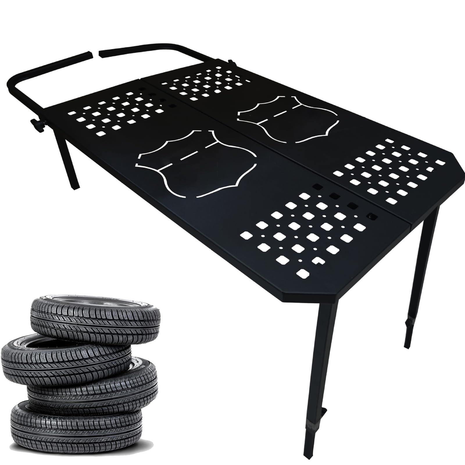 Table de camping pliable réglable et table de roue de voiture pour pique-nique