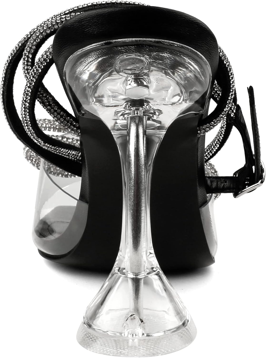 Zzheels Double Bowknots Crystal Sandals Clear Slingback Heels Square Toe Shoes for Party Wedding - Image 5