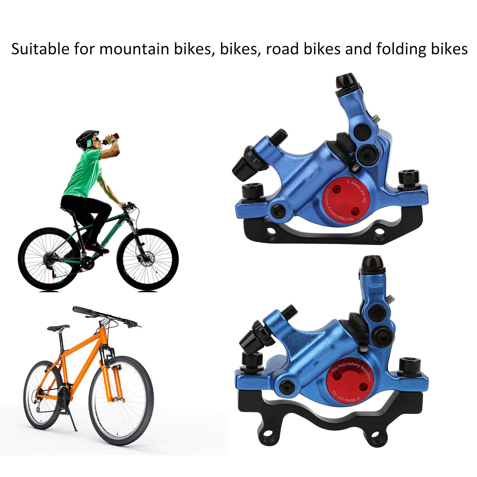2 pièces étriers de frein à disque hydrauliques de traction de ligne, dispositif de frein à disque de cyclisme en alliage d'aluminium, accessoire de vélo pliant pour vélo d (Blue)
