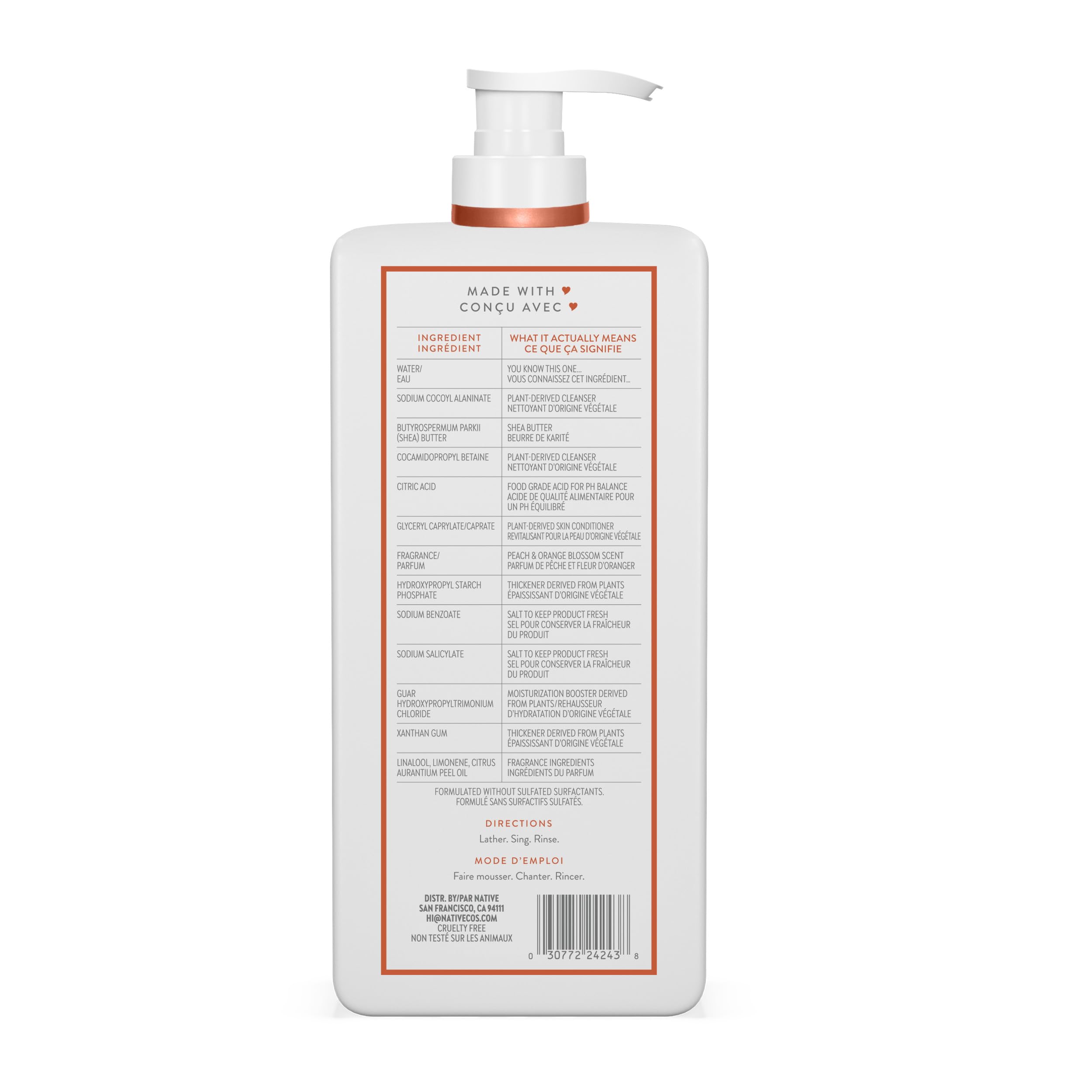Native Moisturizing Body Wash Peach & Orange Blossom, 650 mL - 5