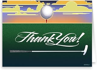 Stonehouse Collection | Golf Note Cards | 10 Blank Thank You Golfing Cards & Envelopes | Golfing Gifts | USA Made (Standard)