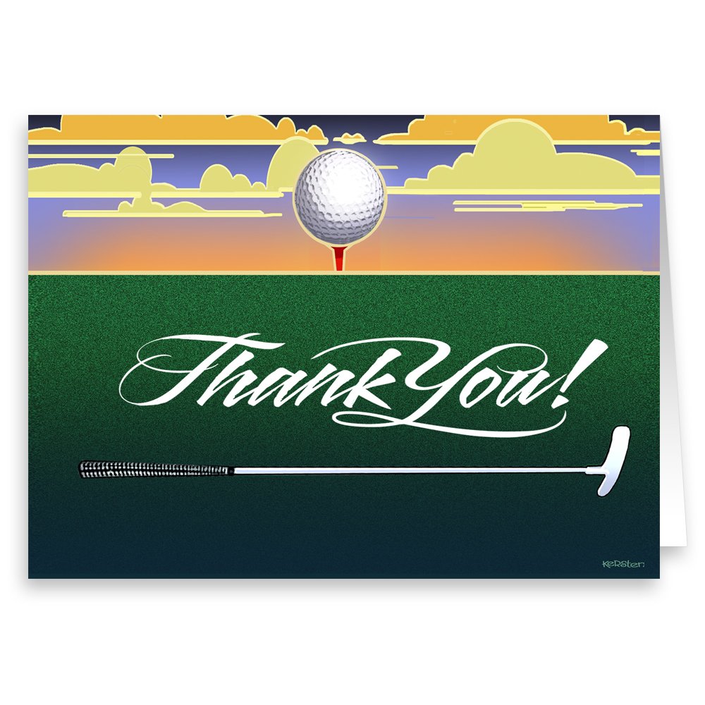 Stonehouse Collection | Golf Note Cards | 10 Blank Thank You Golfing Cards & Envelopes | Golfing Gifts | USA Made (Standard)