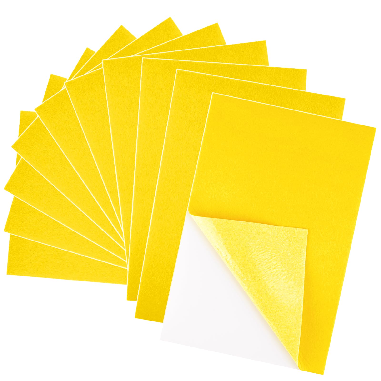 BOUBONI 10PCS Deep Yellow Self Adhesive Felt Fabric Sheets Sticky Felt Sheets for Craft Supplies Art Home Making（8.3" x 11.8"/20 x 30cm）