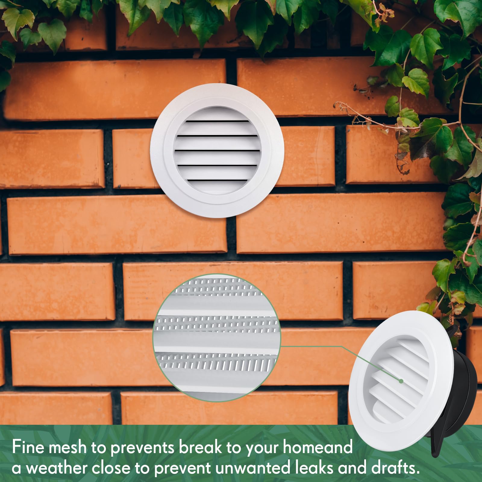 VIHOSE 30 rejillas de ventilación Soffit de 4 pulgadas de ABS exterior redondo con malla de mosquitera integrada para el hogar, baño, oficina, cocina, color blanco