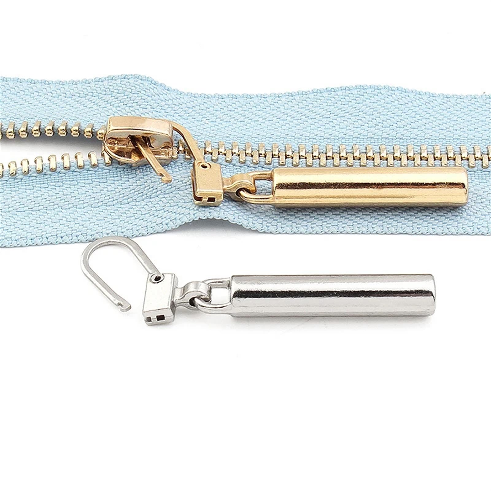 Reemplazo del tirador de cremallera, Tirador de Cremallera 2 Piezas Extractor de Cremallera de Metal Desmontable Kit de Reparación Instantánea Deslizadores de Cremallera Reparación de Cabeza Cremaller