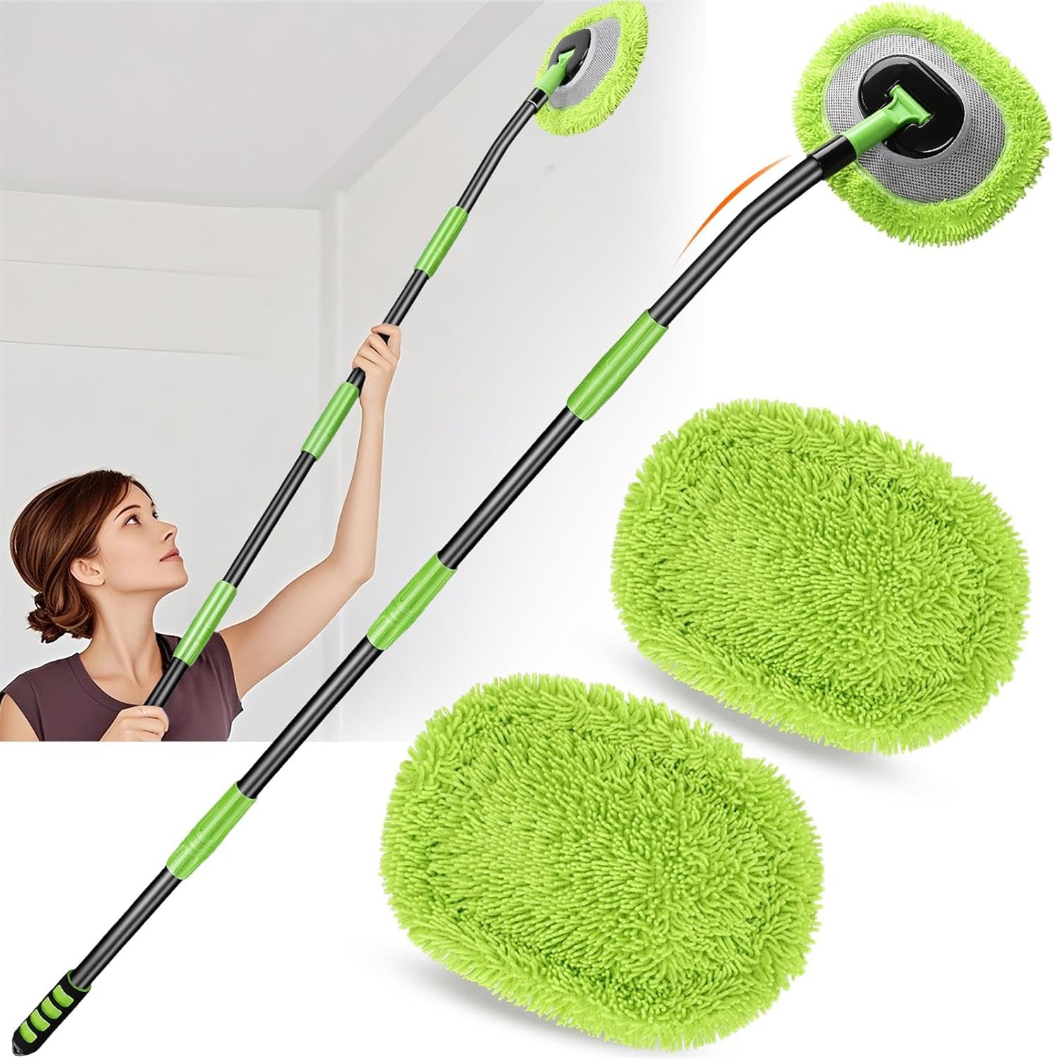 Amazon.com: Wall Cleaner, Max 63'' Wall Cleaner Green Mop with Long ...