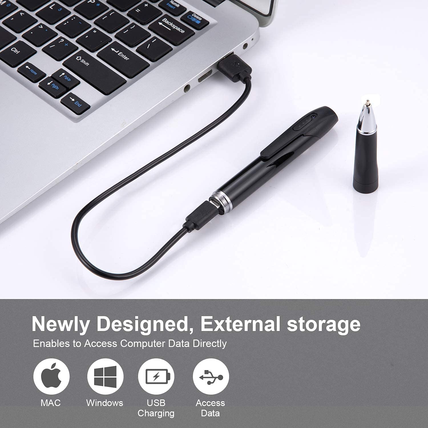 Caméra Espion Caméra Cachée Stylo 1080P Mini Caméra de Poche avec Carte 32 Go Caméra Stylo avec Enregistrement Vidéo Prise de Photo et 150 Mins d'Autonomie de la intérieur extérieur
