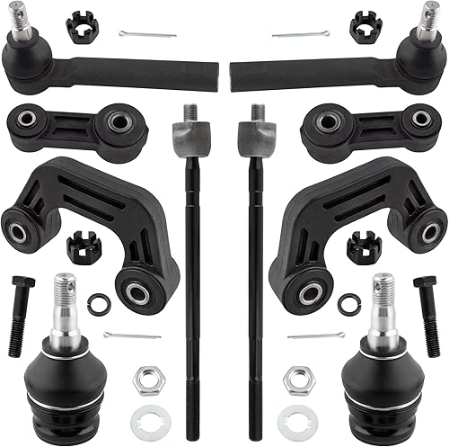 BOXI Juego de 10 eslabones de barra estabilizadora delantera + rótulas delanteras inferiores + extremos de barra de acoplamiento para Subaru Impreza