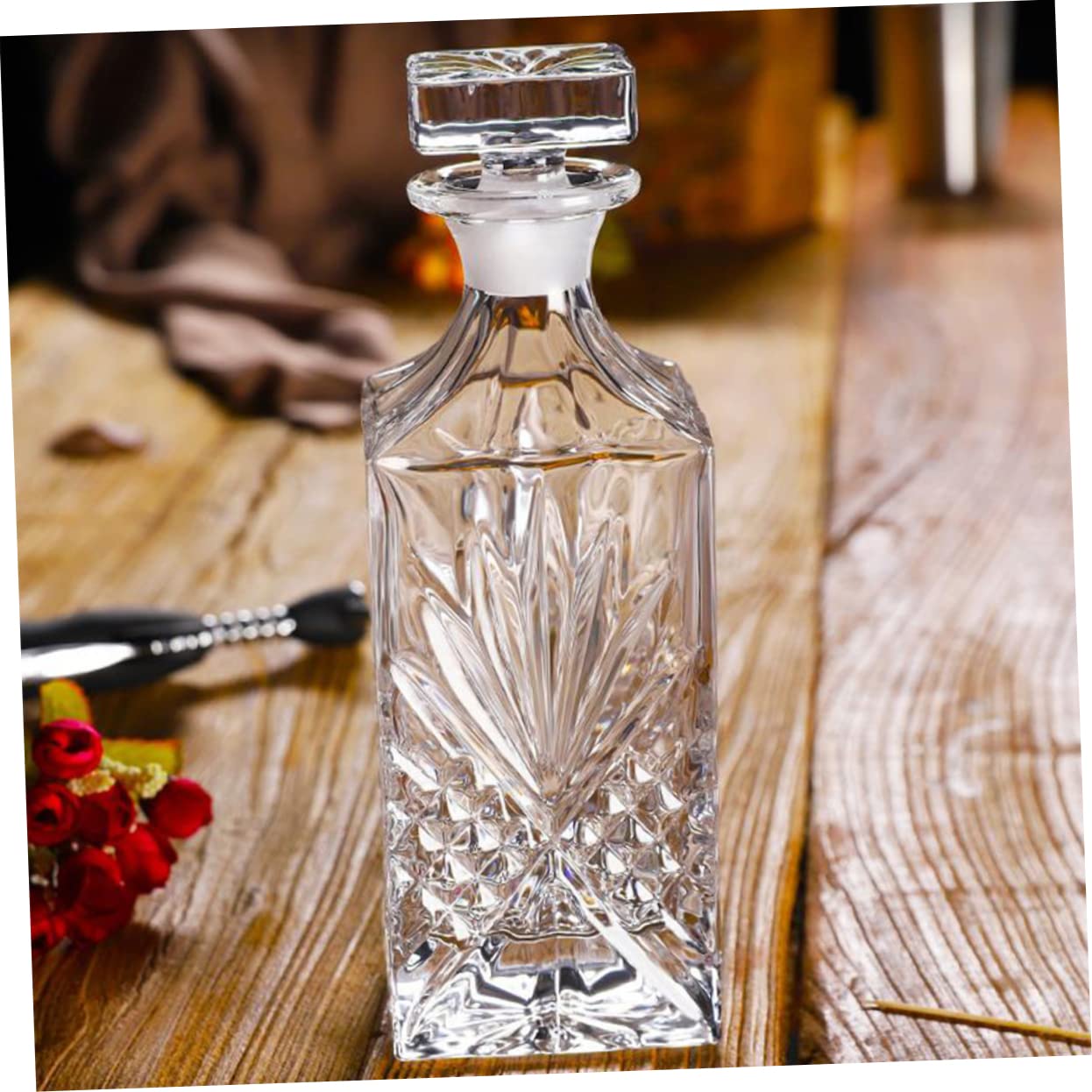 TOPBATHY Decanter Per Vino Da 700 Ml Dispenser Per Bevande in Dispenser Per Whisky E Birra Elegante Per Bar Domestici