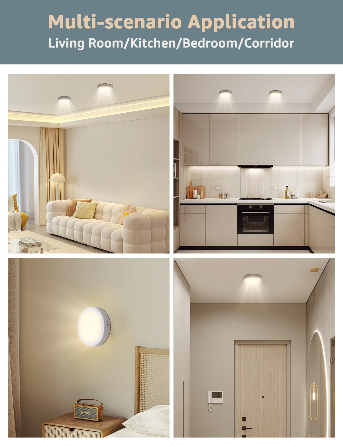 Aigostar Plafón LED Techo 12W 1350LM Lámpara de Techo LED Luz natural 4000K para Cocina Sala de Estar Dormitorio Pasillo 174 * 35Hmm, 2pcs