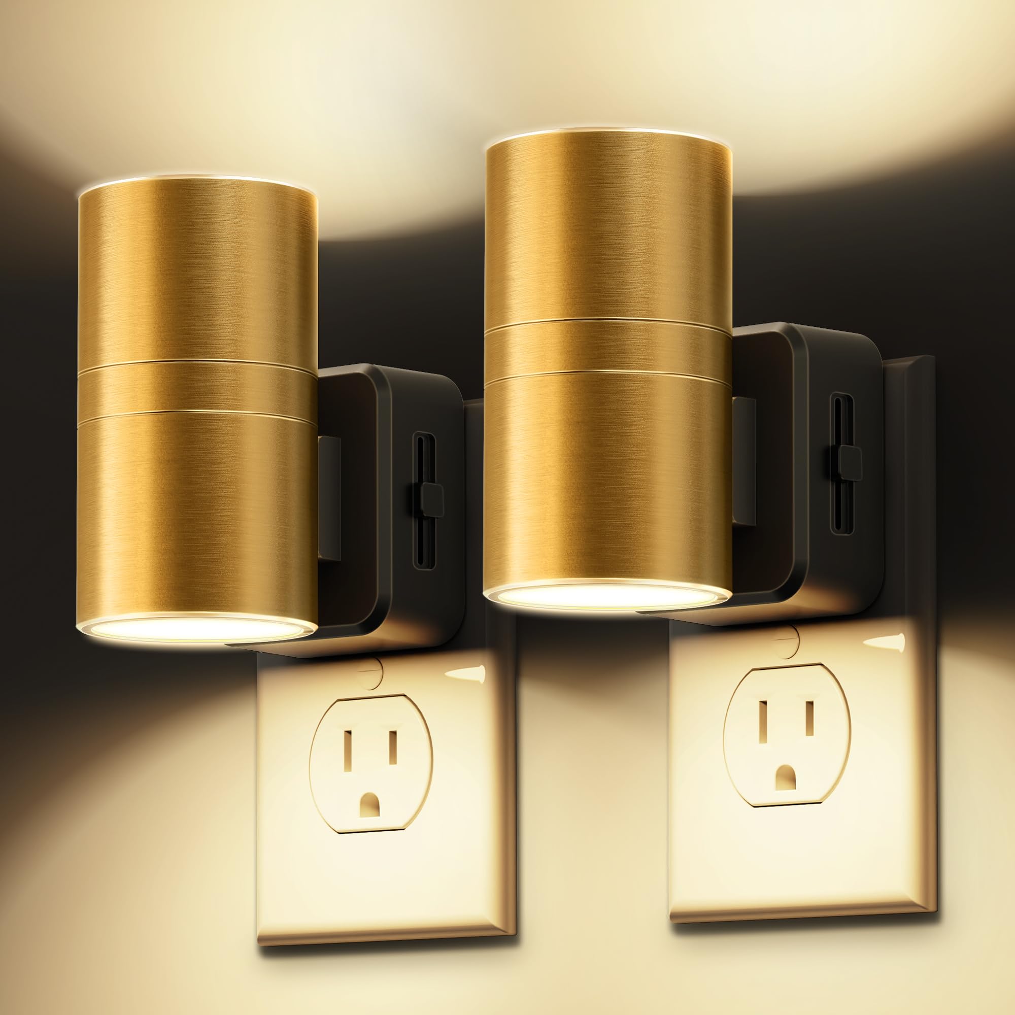 L LOHAS LED Night Light Dimmable Night Lights Plug into Wall 2 Pack Automatic Nightlight with Light Sensor