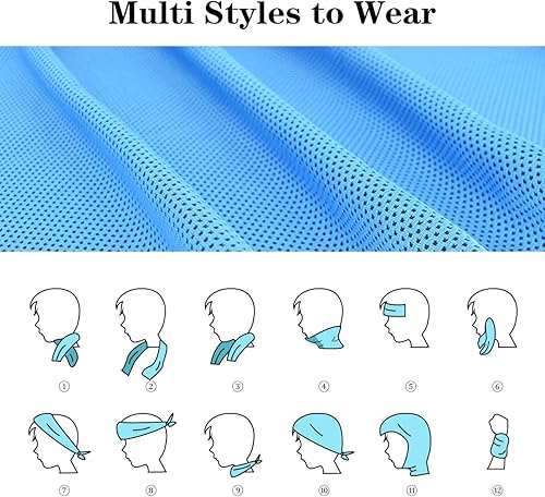 Miniatura 4 de Vofler - Toalla de enfriamiento 4 unidades de microfibra fría fría para la cabeza (40 x 12 pulgadas) para atletas, hombres, mujeres, jóvenes,