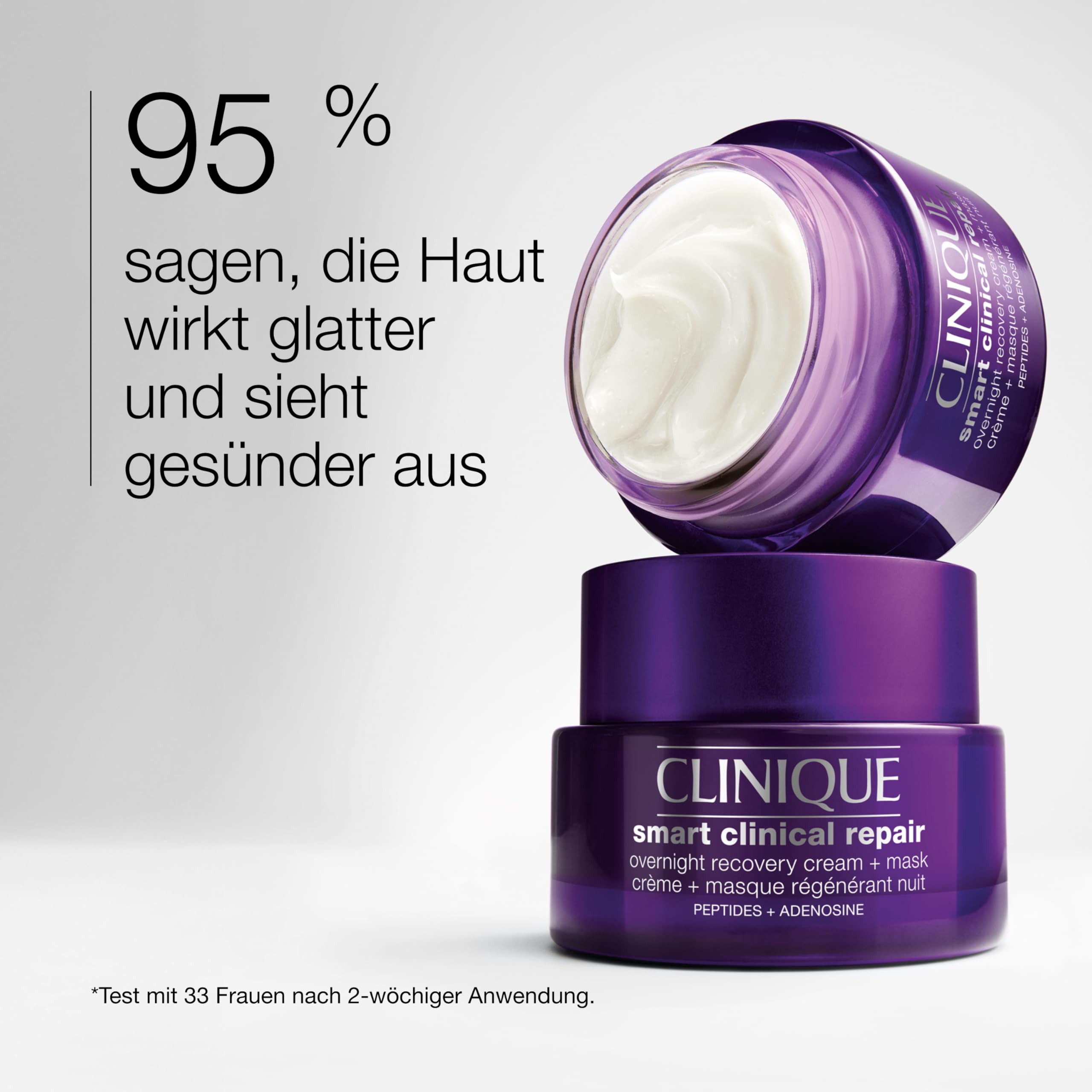 Smart Clinical Repair™ Overnight Recovery Cream + Mask | Mit Adenosin, Peptiden + 12% Hyaluronsäure. Sicher für empfindliche Haut, 50 ml