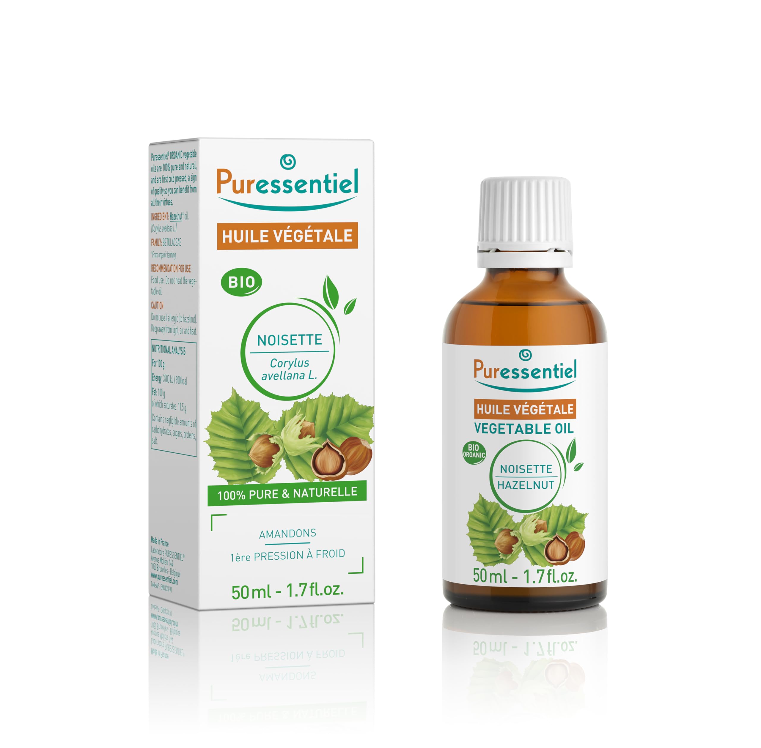 Puressentiel Hazelnut Vegetable Oil (Corylus avellana L.) Organic 50ml
