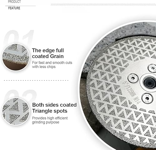 Miniatura 5 de SHDIATOOL Disco de pulido de diamante para muela de corte de diamante de mármol de granito hoja de sierra con eje de 58 pulgadas-11 de 4.5 pulgadas