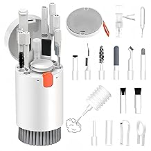 Laptop Phone Screen Cleaner Kit, Computer Keyboard Cleaning Kit, 20 in 1 Electronic Cleaning Kit with Brush and Spray Bottle for Airpods, Earbud, iPad, iPhone, Camera, Computer Cleaner (White)