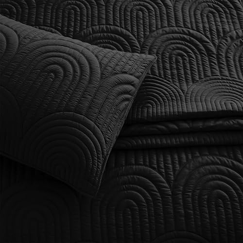 Miniatura 5 de Safonory Edredón amarillo mostaza tamaño individual  Colcha acolchada de microfibra suave y ligera con costura de arco  Juego de ropa de cama de 2