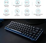RK ROYAL KLUDGE RK68 (RK855) Sans fil/fil 65% Clavier mécanique compact 68 Clés 60% Clavier de jeu rechargeable Bluetooth avec touches Macro pour Windows et Mac (Red Switch, Black)