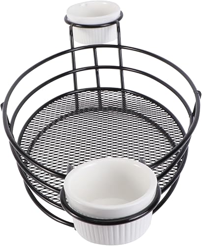 Cabilock 1 juego de cestas de patatas fritas con patatas fritas, cestas de pescado y patatas fritas, soporte de metal para aperitivos y aperitivos