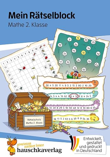 Mein Rätselblock Mathe 2. Klasse: Rätsel für kluge Köpfe mit Lösungen - Förderung mit Freude (Das Rätselbuch für die Grundschule, Band 692)