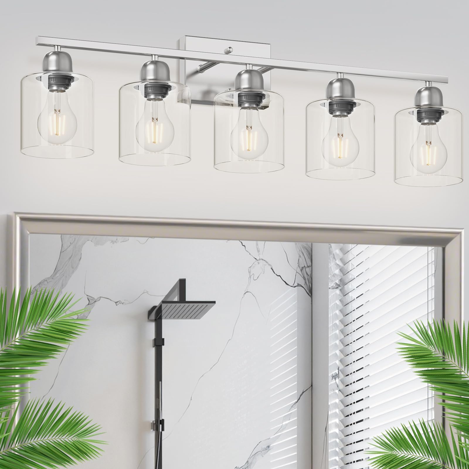 FAISHILAN 5-Light 31.5in Brushed Nickel Vanity Light