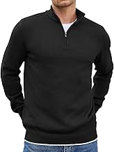 COOFANDY Men's Quarter Zip Up Pullover Slim Fit Lightweight Mock Neck Long Sleeve Sweaters