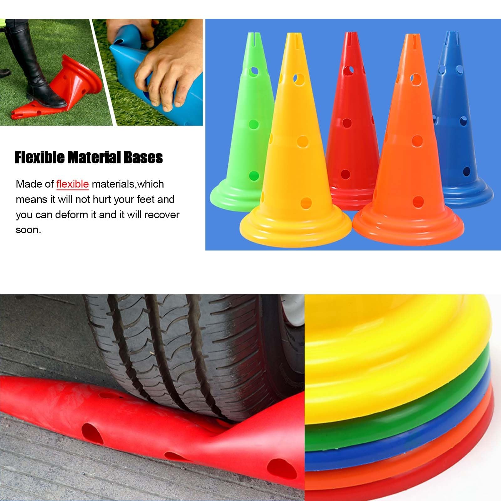 Slalomstangen Fussball Agility Stangen 5/10/15Pc Haustiere Hund Agility Training Kegel und Stangen, Abnehmbare flexible Trainingsslalomstangen, Multi-Sport-Übungsgeräte für Erwachsene und Jugendliche