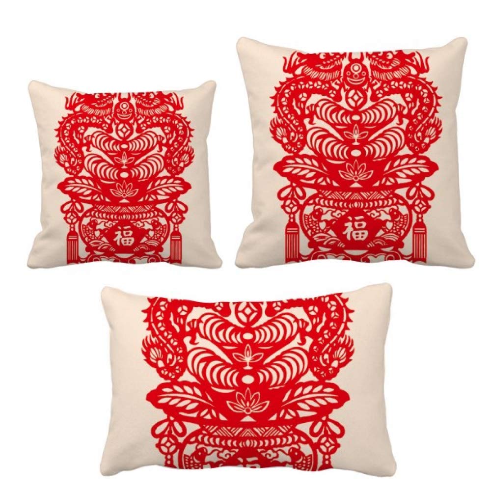 Coussin dragon rouge pour raviver un canapé terne avec son insert inclus