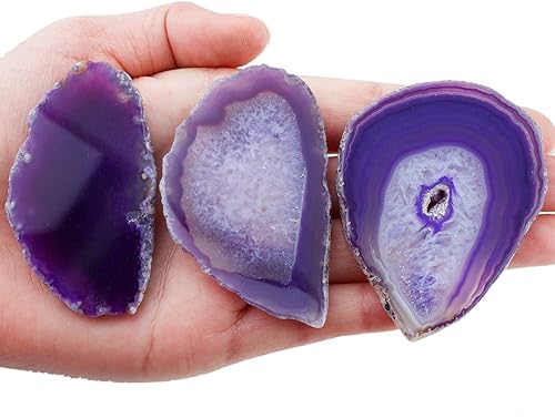 Miniatura 4 de mookaitedecor - Piezas de mesa ligeras de ágata pulida, lozas de ágata geodésica, paquete de 12