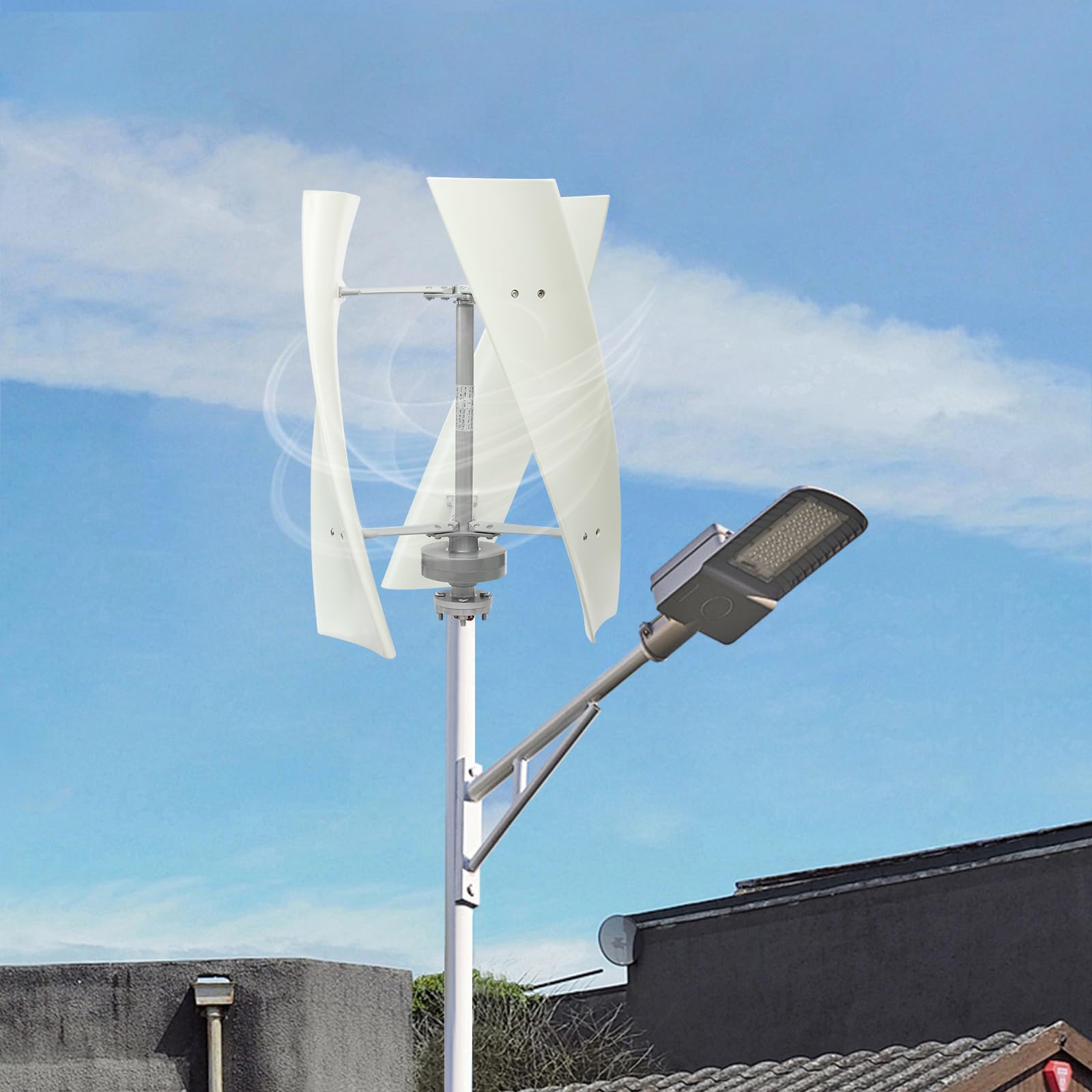 Vertikaler Windturbinen-Generator Windgenerator Windkraftanlagen Windkraftanlage 100W für Erneuerbare Energie 12V/24V Kleinwindkraftanlage für Offgrid Stromversorgung (12, Volt)