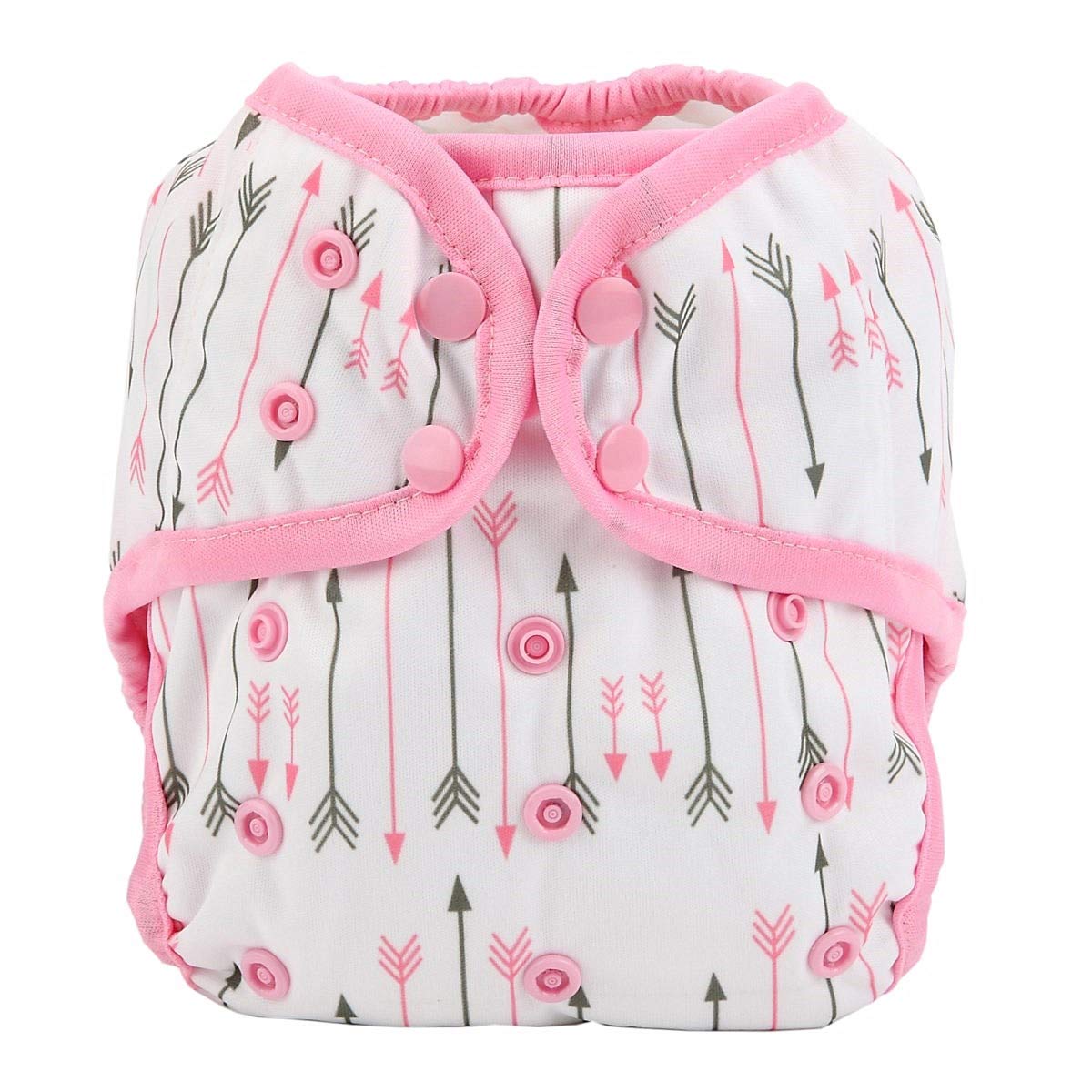 Hibaby (Pink Arrows) - One Size Cloth Nappy Cover Snap with Double Gusset (Pink Arrows)