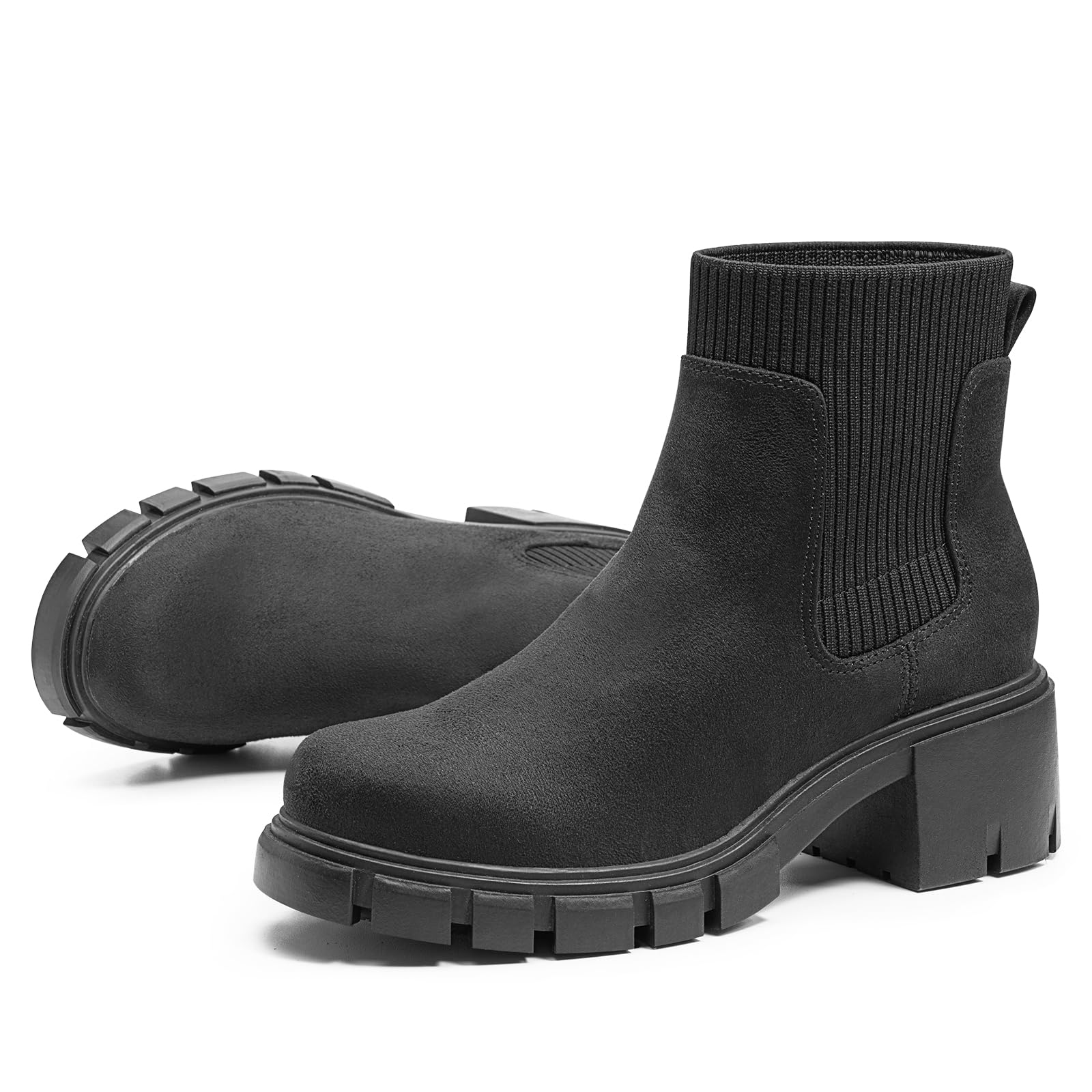 FITORY Women's Chelsea Boots Winter Fall Ankle Booties Ladies Chunky Heel